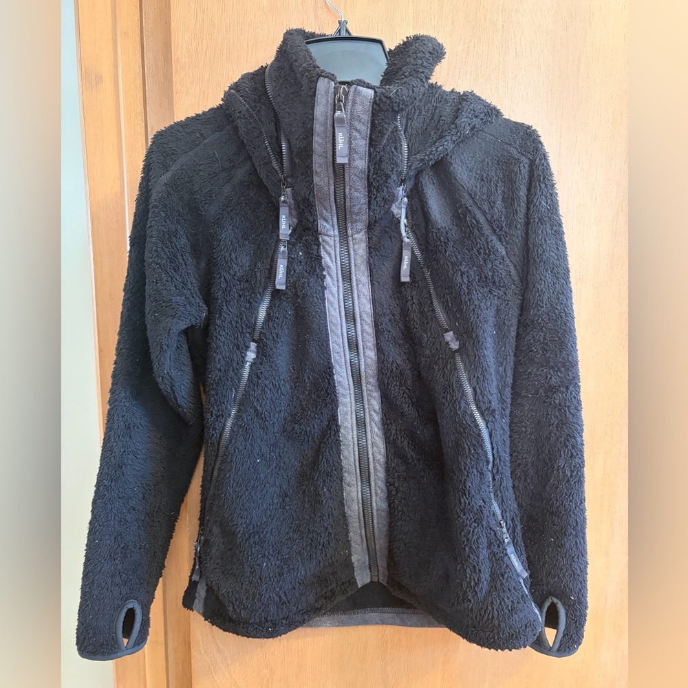 KUHL Flight Jacket Black Fleece Size S EUC